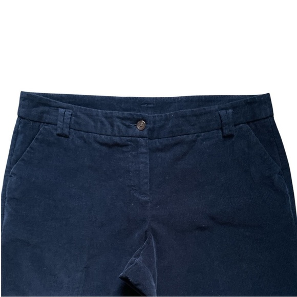 Garnet Hill Wide Leg Cropped Corduroy Pants Navy - Picture 5 of 12